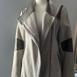 Calvin Klein Wool and Leather Coat
